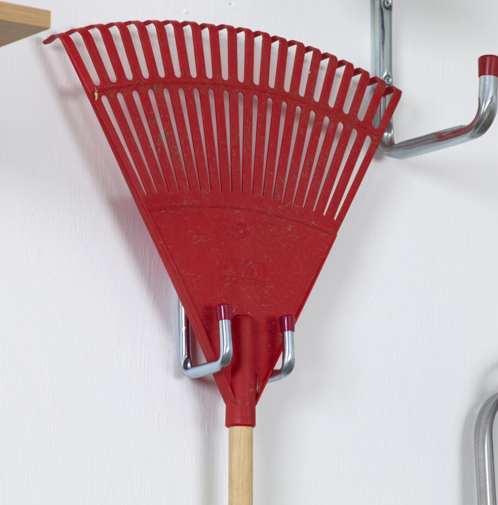 Dubbel Redskapskrok, Böjd, 7cm, HABO 8527, Silver / Röd i gruppen Förvaring / Förråd- och garageförvaring / Redskapshållare hos SmartaSaker.se (40483)