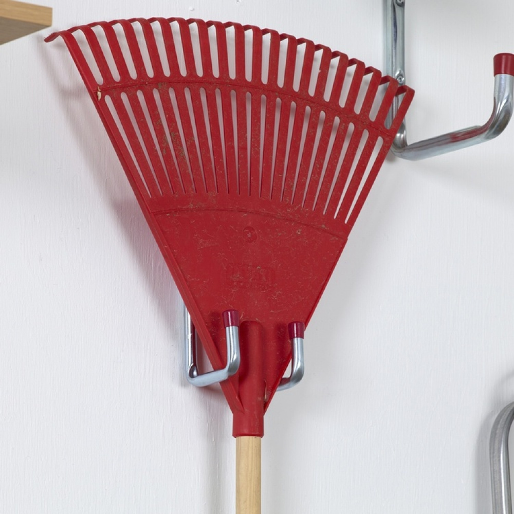 Dubbel Redskapskrok, Böjd, 7cm, HABO 8527, Silver / Röd i gruppen Förvaring / Förråd- och garageförvaring / Redskapshållare hos SmartaSaker.se (40483)