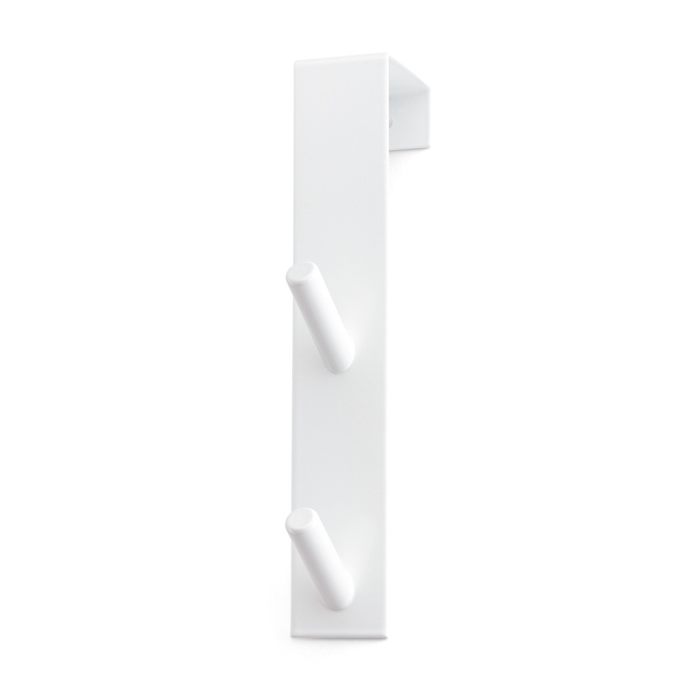 Dubbelkrok över dörr, Metall, GANCHO DOBLE, 3 x 4 x H 18 cm, Vit i gruppen Förvaring / Sovrumsförvaring / Dörrkrokar hos SmartaSaker.se (40500)