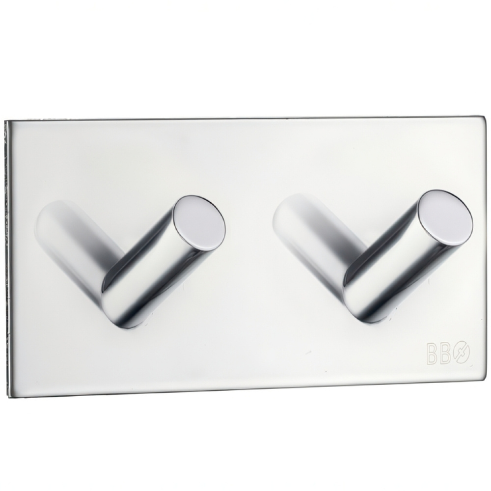 Dubbelkrok, Självhäftande, Kantig, BESLAGSBODEN, 9 x H 4,5 cm i gruppen Förvaring / Magneter och självhäftande / Självhäftande krokar hos SmartaSaker.se (40502)