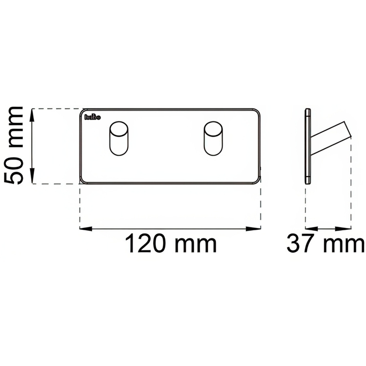 Dubbelkrok, Självhäftande, Kantig, HABO EDGE, 12 x H 5 cm i gruppen Förvaring / Magneter och självhäftande / Självhäftande krokar hos SmartaSaker.se (40503)