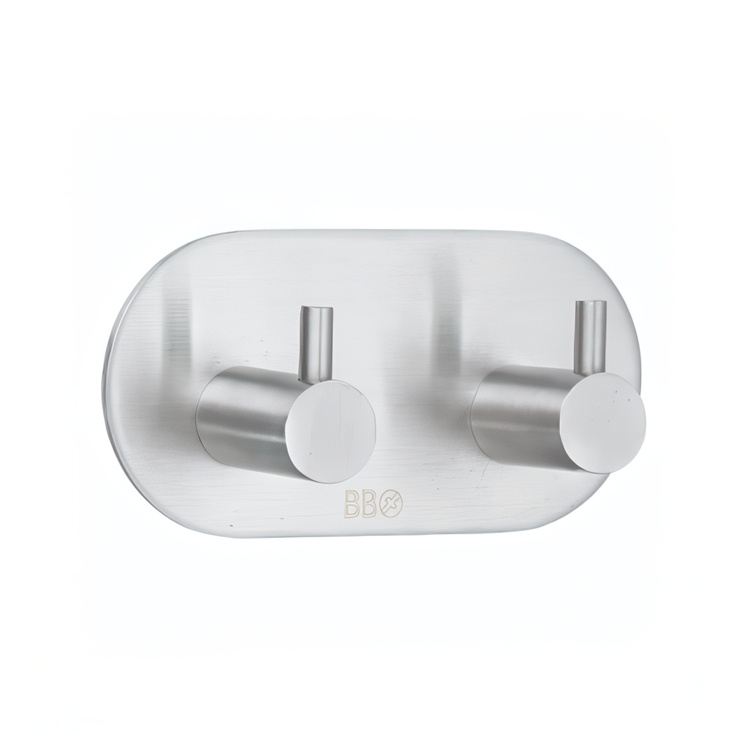 Dubbelkrok, Självhäftande, Rundad med Pigg, STICK, 9 x H 4,8 cm i gruppen Förvaring / Badrumsförvaring hos SmartaSaker.se (40505)