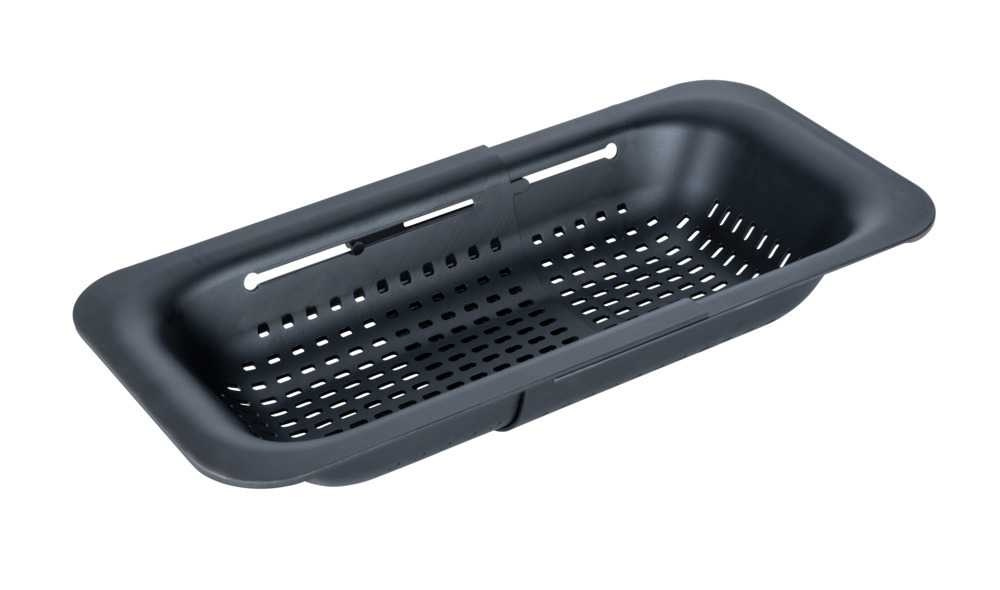 Durkslag, Över diskho, BLACK COLANDER, 36,5~50 x 20x H 7 cm, Svart i gruppen Förvaring / Köksförvaring / Diskställ och diskbänk hos SmartaSaker.se (40514)