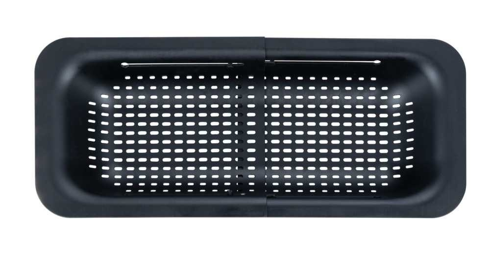 Durkslag, Över diskho, BLACK COLANDER, 36,5~50 x 20x H 7 cm, Svart i gruppen Förvaring / Köksförvaring / Diskställ och diskbänk hos SmartaSaker.se (40514)