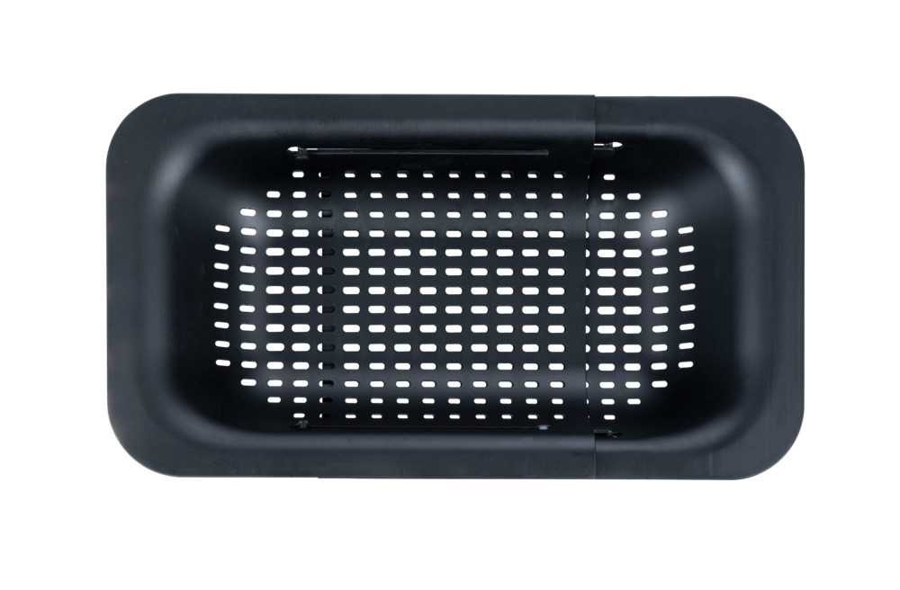 Durkslag, Över diskho, BLACK COLANDER, 36,5~50 x 20x H 7 cm, Svart i gruppen Förvaring / Köksförvaring / Diskställ och diskbänk hos SmartaSaker.se (40514)