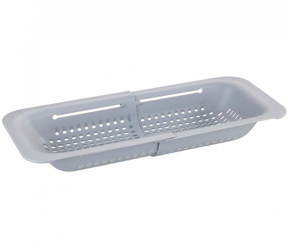 Durkslag, Över diskho, GREY COLANDER, 36,5~50 x 20 x H 7 cm, Ljusgrå i gruppen Förvaring / Köksförvaring / Diskställ och diskbänk hos SmartaSaker.se (40515)