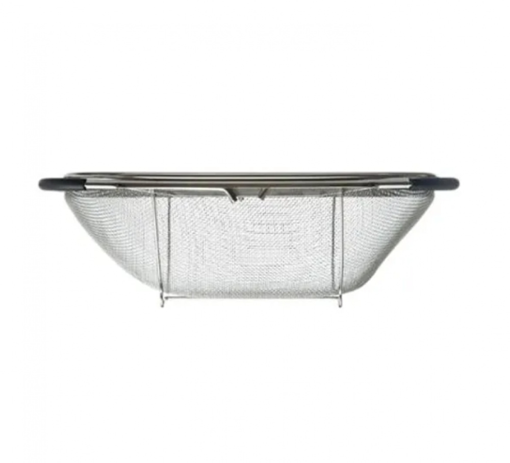 Durkslag, Över diskho, Finmaskig, STEEL STRAINER, 37 x 23 x H 12 cm, Silver i gruppen Förvaring / Köksförvaring hos SmartaSaker.se (40516)