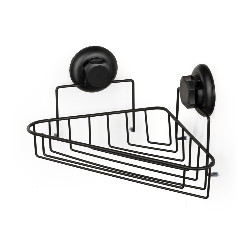 Duschkorg för hörn, med sugpropp, BESTLOCK, 23,8 x 23,8 x H12,8 cm, Svart i gruppen Förvaring / Badrumsförvaring / Bad- och duschkorgar hos SmartaSaker.se (40518)
