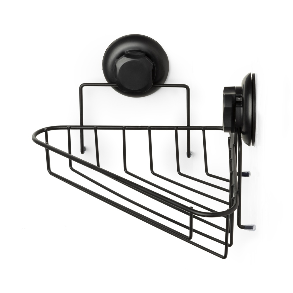 Duschkorg för hörn, med sugpropp, BESTLOCK, 23,8 x 23,8 x H12,8 cm, Svart i gruppen Förvaring / Badrumsförvaring / Bad- och duschkorgar hos SmartaSaker.se (40518)