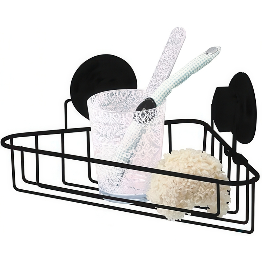 Duschkorg för hörn, med sugpropp, BESTLOCK, 23,8 x 23,8 x H12,8 cm, Svart i gruppen Förvaring / Badrumsförvaring / Bad- och duschkorgar hos SmartaSaker.se (40518)