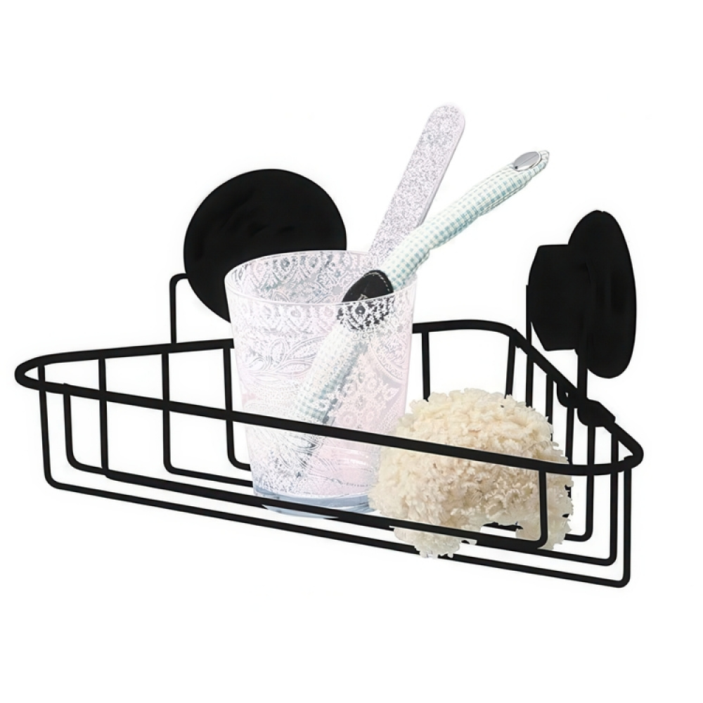 Duschkorg för hörn, med sugpropp, BESTLOCK, 23,8 x 23,8 x H12,8 cm, Svart i gruppen Förvaring / Badrumsförvaring / Bad- och duschkorgar hos SmartaSaker.se (40518)