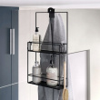 Duschkorg i metall, Över Duschvägg / Stång Två hyllor, CUBIKO CADDY, Umbra, Svart Duschkorg i metall, Över Duschvägg / Stång Två hyllor, CUBIKO CADDY, Umbra, Svart