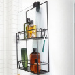 Duschkorg i metall, Över Duschvägg / Stång Två hyllor, CUBIKO CADDY, Umbra, Svart Duschkorg i metall, Över Duschvägg / Stång Två hyllor, CUBIKO CADDY, Umbra, Svart