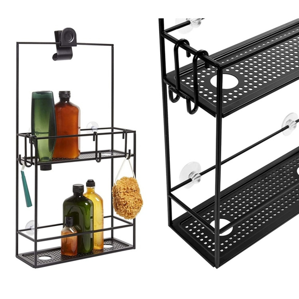 Duschkorg i metall, Över Duschvägg / Stång Två hyllor, CUBIKO CADDY, Umbra, Svart i gruppen Förvaring / Badrumsförvaring hos SmartaSaker.se (40521)