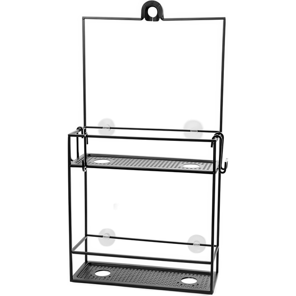 Duschkorg i metall, Över Duschvägg / Stång Två hyllor, CUBIKO CADDY, Umbra, Svart i gruppen Förvaring / Badrumsförvaring hos SmartaSaker.se (40521)