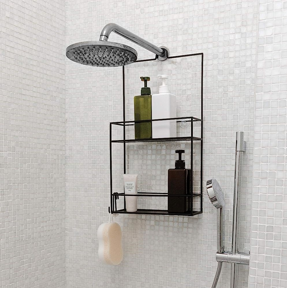 Duschkorg i metall, Över Duschvägg / Stång Två hyllor, CUBIKO CADDY, Umbra, Svart i gruppen Förvaring / Badrumsförvaring / Bad- och duschkorgar hos SmartaSaker.se (40521)