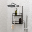 Duschkorg i metall, Över Duschvägg / Stång Två hyllor, CUBIKO CADDY, Umbra, Svart Duschkorg i metall, Över Duschvägg / Stång Två hyllor, CUBIKO CADDY, Umbra, Svart