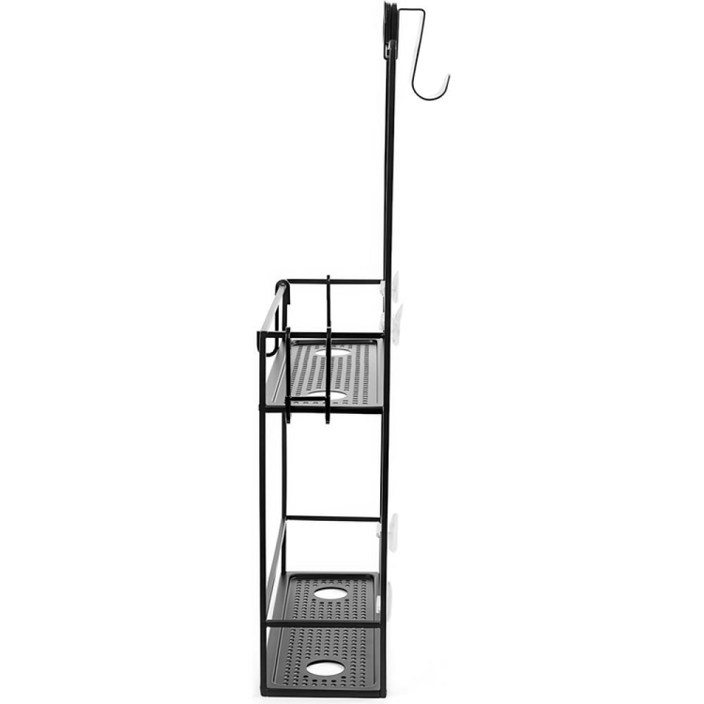 Duschkorg i metall, Över Duschvägg / Stång Två hyllor, CUBIKO CADDY, Umbra, Svart i gruppen Förvaring / Badrumsförvaring hos SmartaSaker.se (40521)