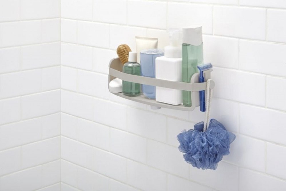 Duschkorg med sugproppar, FLEX GEL-LOCK, 10 x 33 x H 8 cm, Umbra, Grå i gruppen Förvaring / Badrumsförvaring hos SmartaSaker.se (40523)