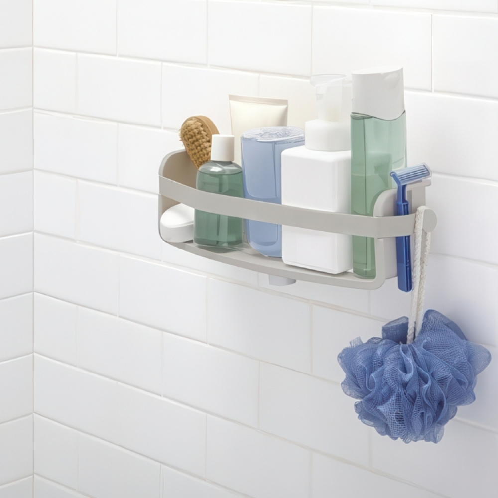 Duschkorg med sugproppar, FLEX GEL-LOCK, 10 x 33 x H 8 cm, Umbra, Grå i gruppen Förvaring / Badrumsförvaring / Bad- och duschkorgar hos SmartaSaker.se (40523)