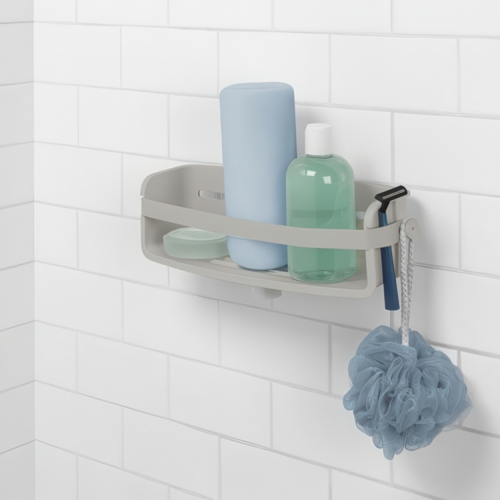 Duschkorg med sugproppar, FLEX GEL-LOCK, 10 x 33 x H 8 cm, Umbra, Grå i gruppen Förvaring / Badrumsförvaring / Bad- och duschkorgar hos SmartaSaker.se (40523)