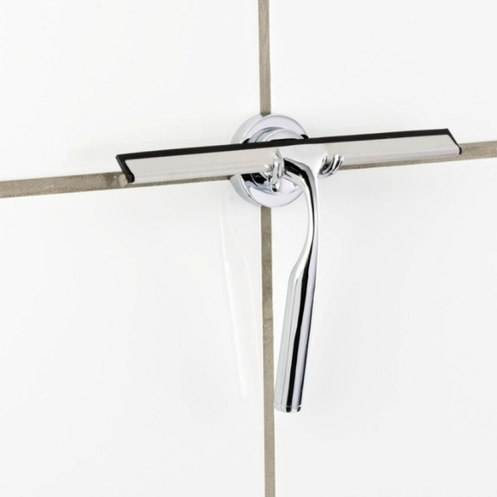 Duschskrapa med krokar, SQUWWGEE TERNI, 24,5 x H 16,5 cm, Krom i gruppen Förvaring / Badrumsförvaring hos SmartaSaker.se (40531)