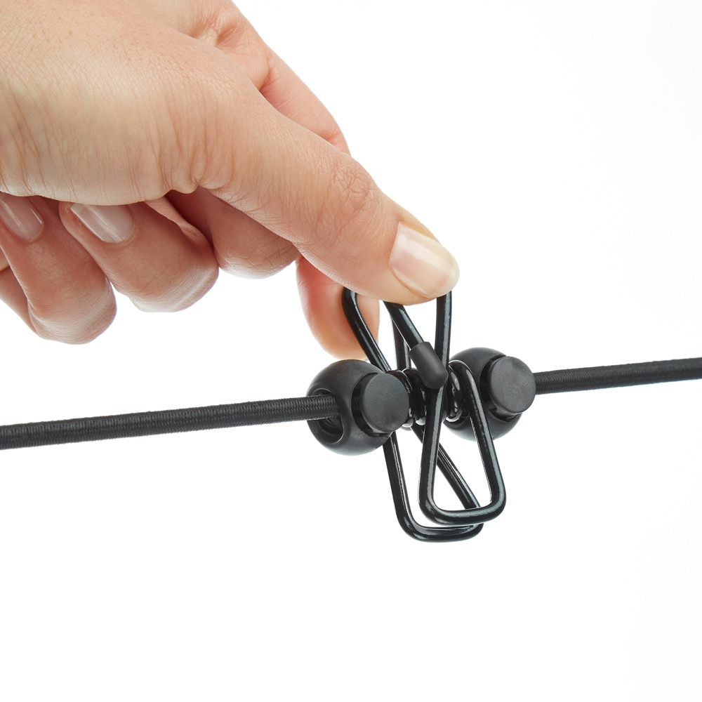Elastisk lina med 12 klämmor, ELASTICA, 2 - 4 m, Svart i gruppen Förvaring / Tvätt och tork / Torkställningar hos SmartaSaker.se (40538)