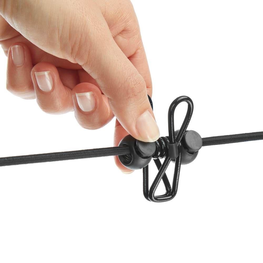 Elastisk lina med 12 klämmor, ELASTICA, 2 - 4 m, Svart i gruppen Förvaring / Tvätt och tork / Torkställningar hos SmartaSaker.se (40538)