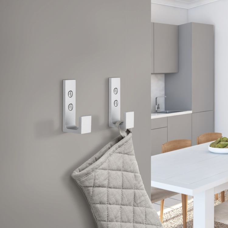 Enkelkrok, Kantig, BESLAGSBODEN, Aluminium i gruppen Förvaring / Badrumsförvaring hos SmartaSaker.se (40543)