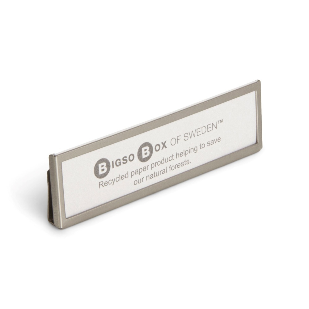 Etiketthållare i metall, 4 st, BIGSO HORIZONTAL LABEL HOLDER, 6,8 x H 2,3 cm, Soft gold i gruppen Förvaring / Magneter och självhäftande / Skyltar och etiketter hos SmartaSaker.se (40558)