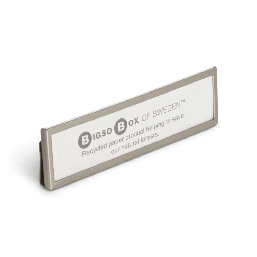 Etiketthållare i metall, 4 st, BIGSO HORIZONTAL LABEL HOLDER, 6,8 x H 2,3 cm, Soft gold i gruppen Förvaring / Magneter och självhäftande / Skyltar och etiketter hos SmartaSaker.se (40558)