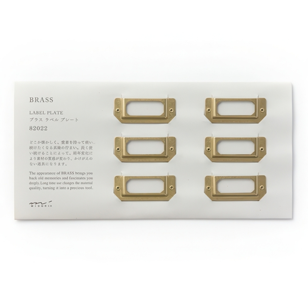 Etiketthållare, 6 st, TRC BRASS LABEL PLATES, 4,4 x H 1,8 cm, Mässing i gruppen Förvaring / Magneter och självhäftande / Skyltar och etiketter hos SmartaSaker.se (40559)