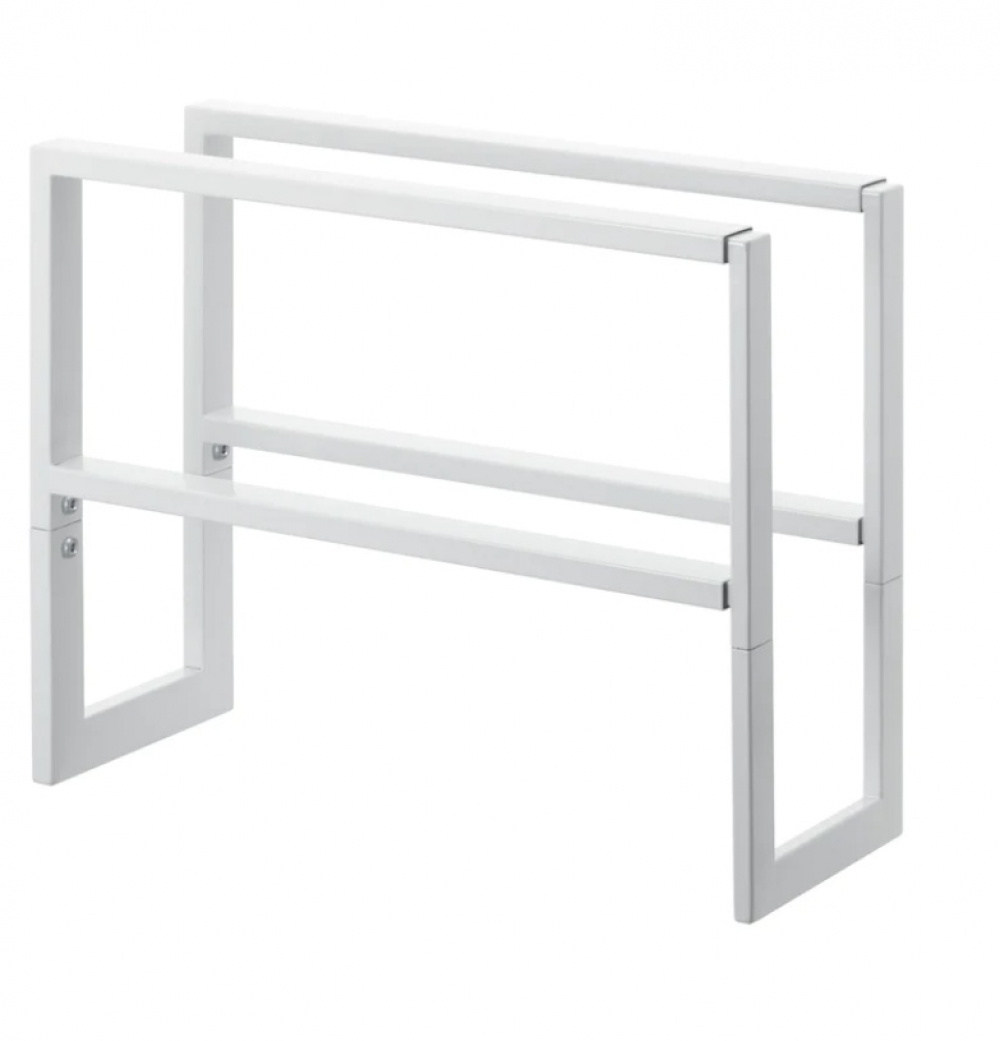 Expanderbar skohylla i metall, LINE 2-TIERED, 38 ~ 70 x 15 x H 30 cm, Yamazaki, Vit i gruppen Förvaring / Hallförvaring / Skohyllor hos SmartaSaker.se (40562)