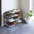Expanderbar skohylla i metall, Stapelbar, FRAME 3-TIERED, 41~70 x 25 x H 46 cm, Yamazaki, Svart Expanderbar skohylla i metall, Stapelbar, FRAME 3-TIERED, 41~70 x 25 x H 46 cm, Yamazaki, Svart