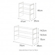 Expanderbar skohylla i metall, Stapelbar, FRAME 3-TIERED, 41~70 x 25 x H 46 cm, Yamazaki, Svart Expanderbar skohylla i metall, Stapelbar, FRAME 3-TIERED, 41~70 x 25 x H 46 cm, Yamazaki, Svart