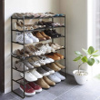Expanderbar skohylla i metall, Stapelbar, FRAME 3-TIERED, 41~70 x 25 x H 46 cm, Yamazaki, Svart Expanderbar skohylla i metall, Stapelbar, FRAME 3-TIERED, 41~70 x 25 x H 46 cm, Yamazaki, Svart