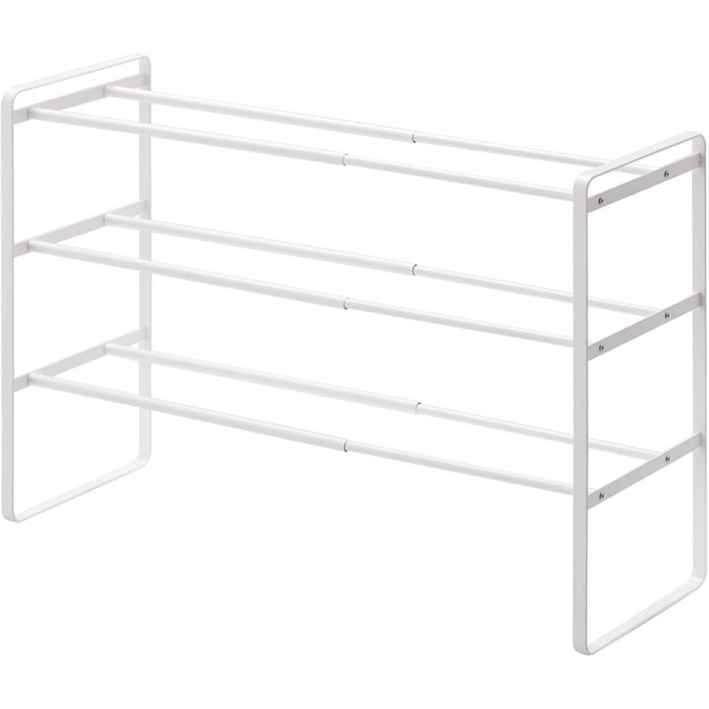Expanderbar skohylla i metall, Stapelbar, FRAME 3-TIERED, 41-70 x 25 x H 46 cm, Yamazaki, Vit i gruppen Förvaring / Hallförvaring / Skohyllor hos SmartaSaker.se (40564)
