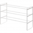 Expanderbar skohylla i metall, Stapelbar, FRAME 3-TIERED, 41-70 x 25 x H 46 cm, Yamazaki, Vit