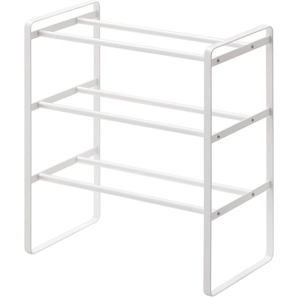 Expanderbar skohylla i metall, Stapelbar, FRAME 3-TIERED, 41-70 x 25 x H 46 cm, Yamazaki, Vit i gruppen Förvaring / Hallförvaring / Skohyllor hos SmartaSaker.se (40564)