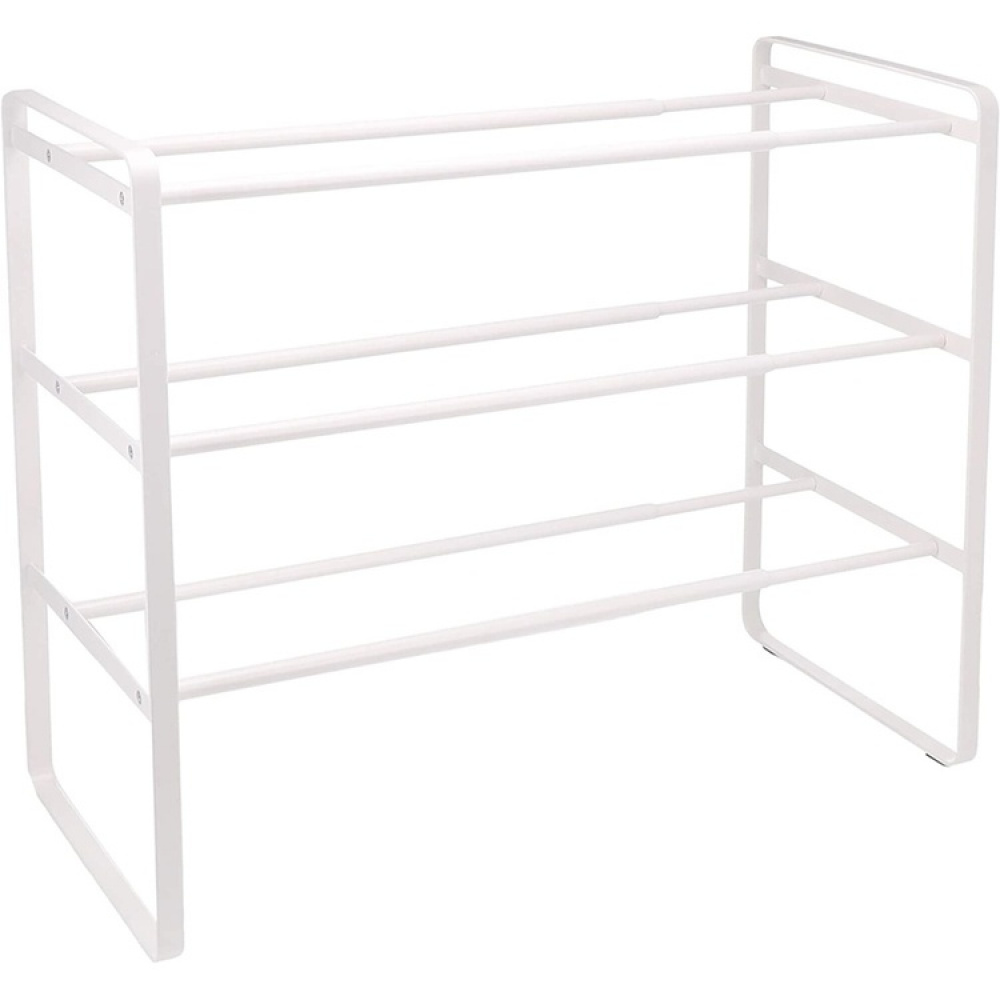 Expanderbar skohylla i metall, Stapelbar, FRAME 3-TIERED, 41-70 x 25 x H 46 cm, Yamazaki, Vit i gruppen Förvaring / Hallförvaring / Skohyllor hos SmartaSaker.se (40564)
