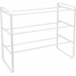 Expanderbar skohylla i metall, Stapelbar, FRAME 3-TIERED, 41-70 x 25 x H 46 cm, Yamazaki, Vit