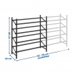 Expanderbar skohylla, 4 hyllor, HERO NON-SLIP, 62~115 x 23 x H 68 cm, Svart Expanderbar skohylla, 4 hyllor, HERO NON-SLIP, 62~115 x 23 x H 68 cm, Svart