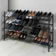 Expanderbar skohylla, 4 hyllor, HERO NON-SLIP, 62~115 x 23 x H 68 cm, Svart Expanderbar skohylla, 4 hyllor, HERO NON-SLIP, 62~115 x 23 x H 68 cm, Svart