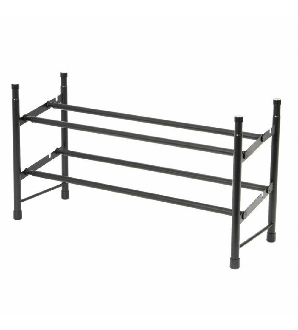 Expanderbar skohylla, STILITO TELESCOPIC, 62~117 x 23 x H 35 cm, Svart i gruppen Förvaring / Hallförvaring / Skohyllor hos SmartaSaker.se (40569)