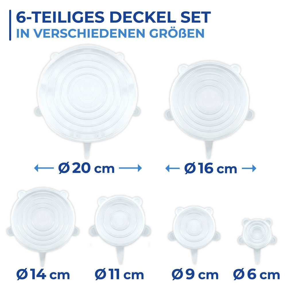 Expanderbara, lufttäta lock i silikon, 6 st, SILICONE STRETCH TOPS, Transparent i gruppen Förvaring / Köksförvaring hos SmartaSaker.se (40572)