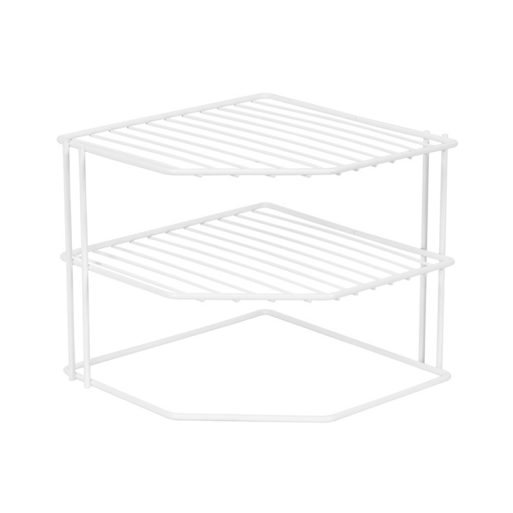 Extra hylla för hörn, med tre plan, CORNER SHELF, 24 x 23 x H 20,5 cm, Vit i gruppen Förvaring / Köksförvaring / Organisera köksskåp hos SmartaSaker.se (40582)