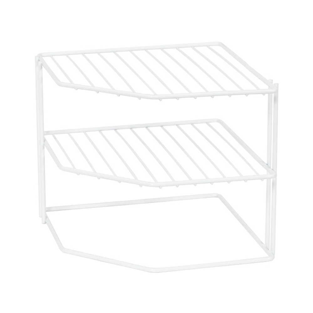 Extra hylla för hörn, med tre plan, CORNER SHELF, 24 x 23 x H 20,5 cm, Vit i gruppen Förvaring / Köksförvaring / Organisera köksskåp hos SmartaSaker.se (40582)