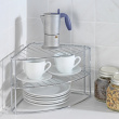 Extra hylla för hörn, med tre plan, CORNER SHELF, 25 x 25 x H 21,5 cm, Silver