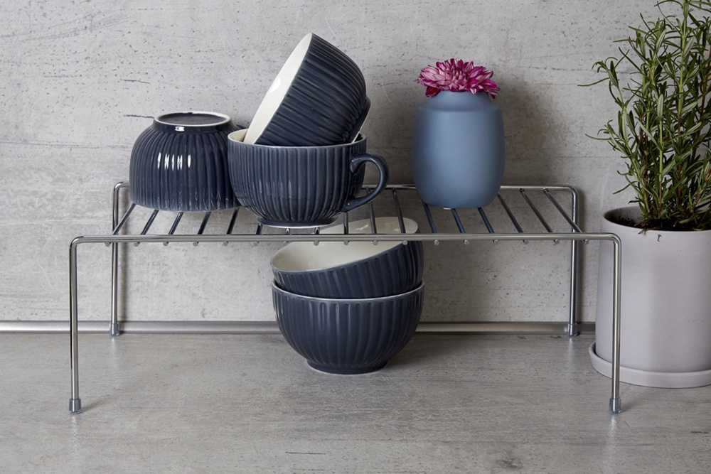 Extra hylla för skåp, PLATE RACK, 42,5 x 22 x H15 Silver i gruppen Förvaring / Köksförvaring / Organisera köksskåp hos SmartaSaker.se (40586)