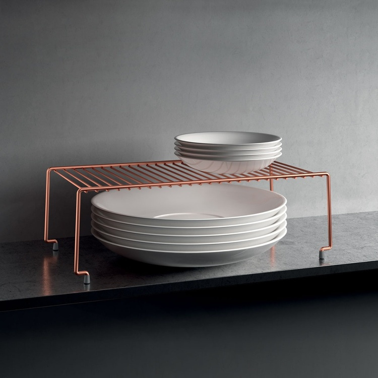 Extra hylla för skåp, Stapelbar, BROOKLYN, 47 x 23 x H 15 cm, Koppar i gruppen Förvaring / Köksförvaring / Organisera köksskåp hos SmartaSaker.se (40588)